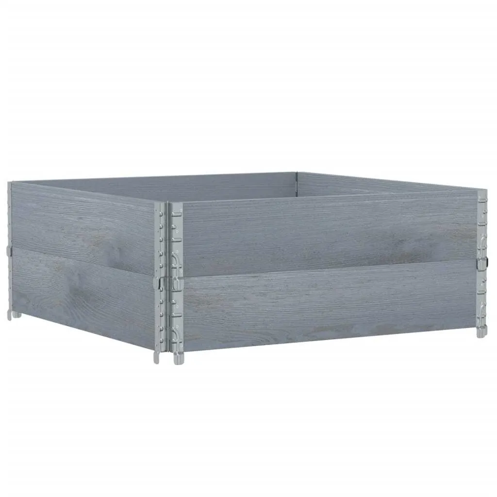 Cadres de rehausse pour palettes 100x100 cm lot de 2 en bois gris
