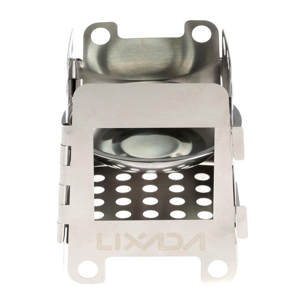 Lixada Portable Edelstahl Leichte Klapp Holzofen Tasche Alkohol Herd mit Faltbaren Falten Outdoor Kochen Camping Backpacking