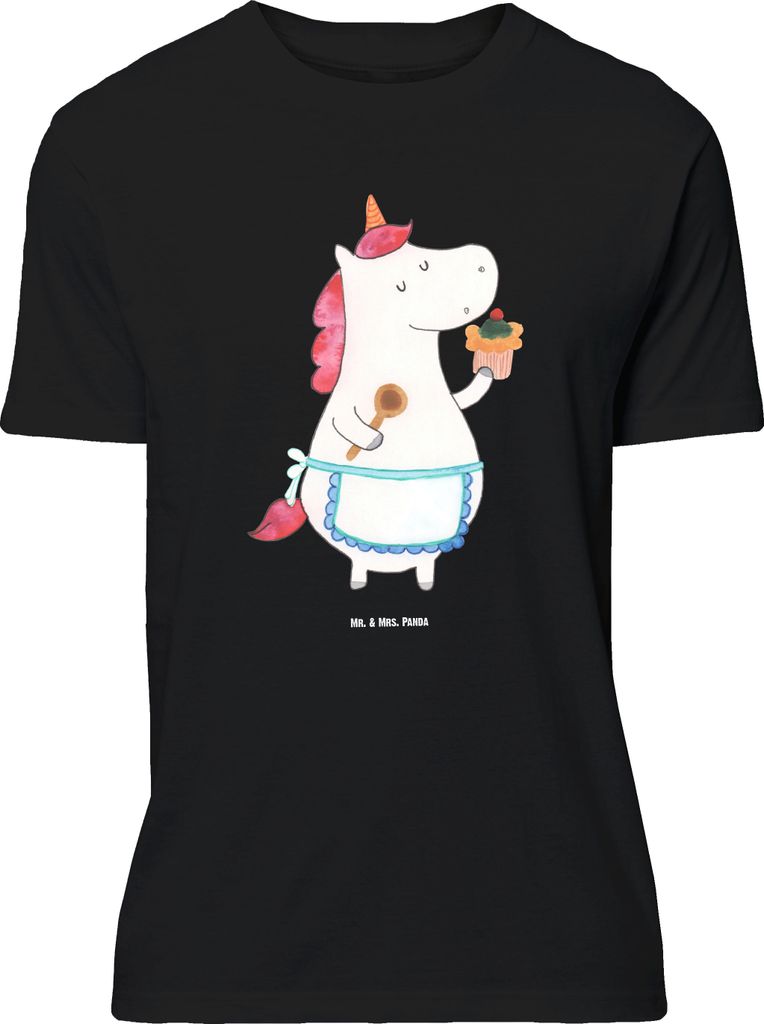 Mr. & Mrs. Panda Größe XL T-Shirt Einhorn Küche - Schwarz - Geschenk, Einhörner, Shirt, Tshirt, Unicorn, mit Spruch, Torte, Kuchen, Backen, Koc...