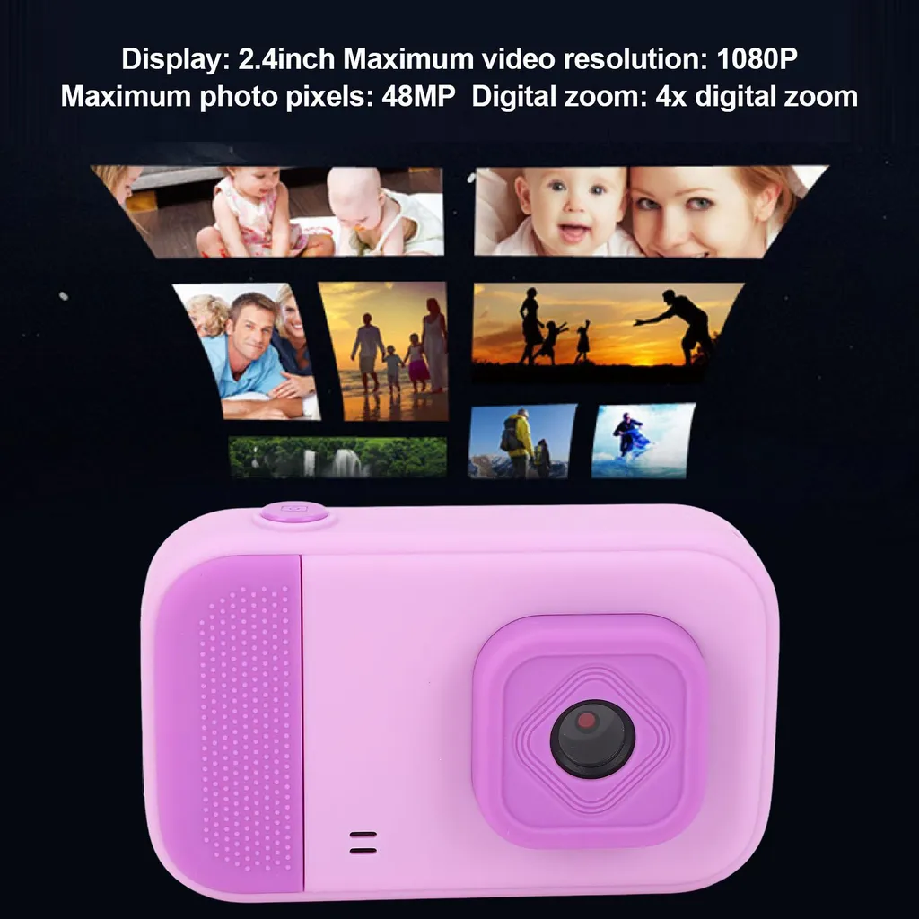 schermo da 2,4 pollici, 1080P, 48 MP, fotocamera di tipo C, ricaricabile, zoom digitale 4x, portatile, HD, senza scheda di memoria - 5