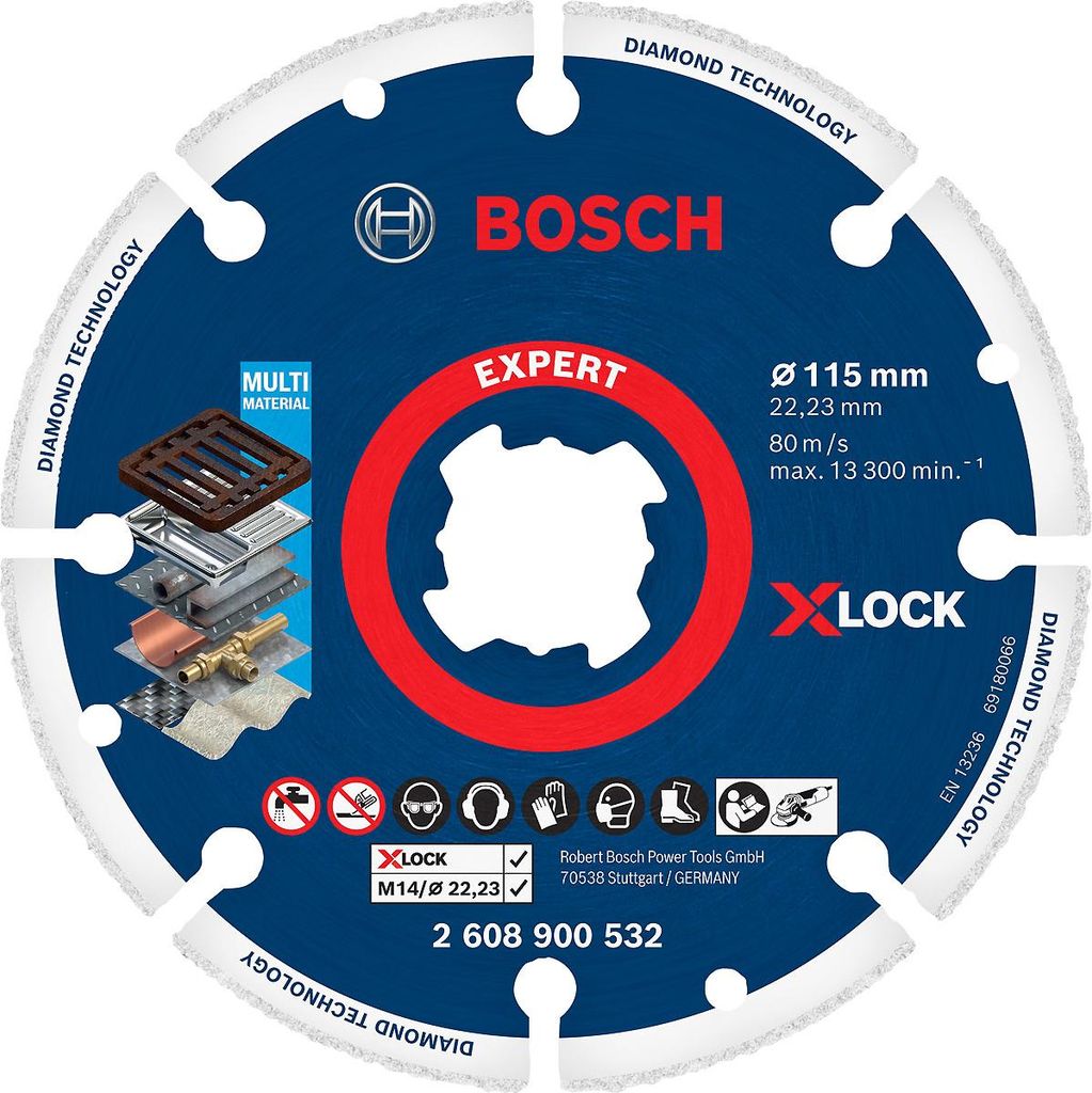 EXPERT Diamantfreeschijf, metaal, X-LOCK, 115x22,23 mm Productafbeelding 