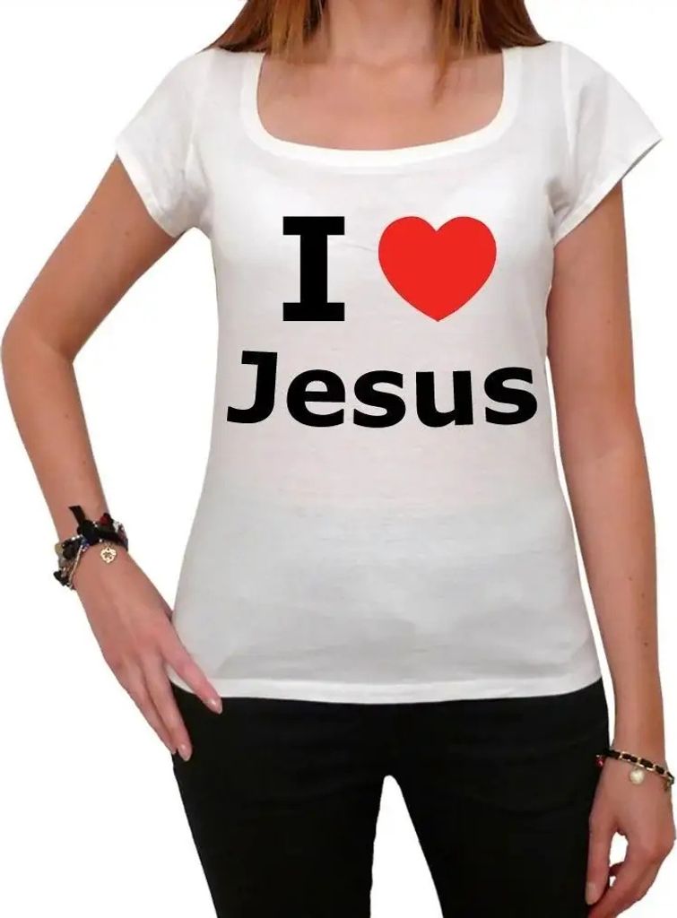 Damen Grafik T-Shirt Ich liebe jesus frauen – I Love Jesus Women – Öko-Verantwortlich Vintage Jahrgang Kurzarm Lustige Druck Geburtstag Gesche...