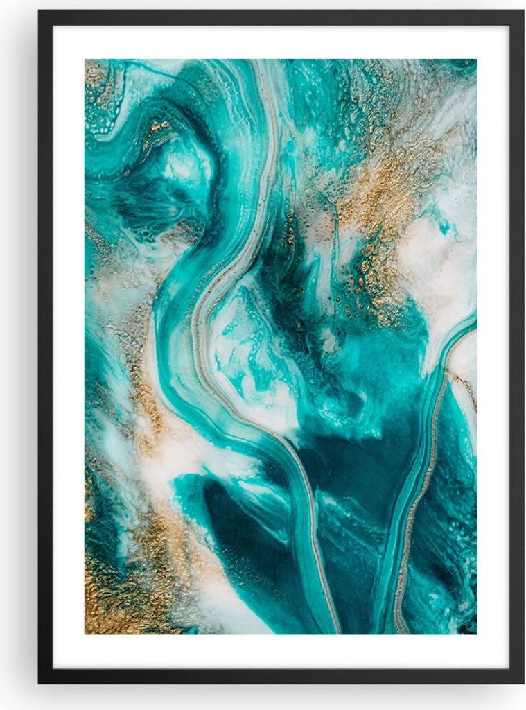 Gerahmtes Poster - Schwarzer Rahmen - Wasser Meer Ozean - 50x70 cm - Wand Bild - Wanddeko - Wandbilder - Kunstposter - Wandposter - Bilderrahmen - ...