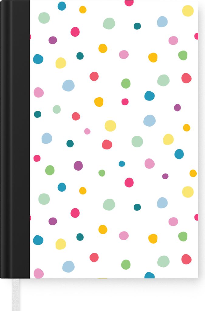 MuchoWow Notizbuch Tagebuch Haushaltsbuch Notebook A5 Konfetti - Punkte - Muster - Notizblock - Notizheft - Notebook - Schreibblock - Papier