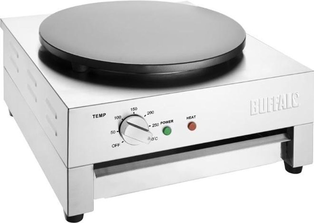 Buffalo Crêpes Gerät elektrisch – Profi Crêpes Maker 230V, 3 kW, Antihaftplatte Ø 40 cm