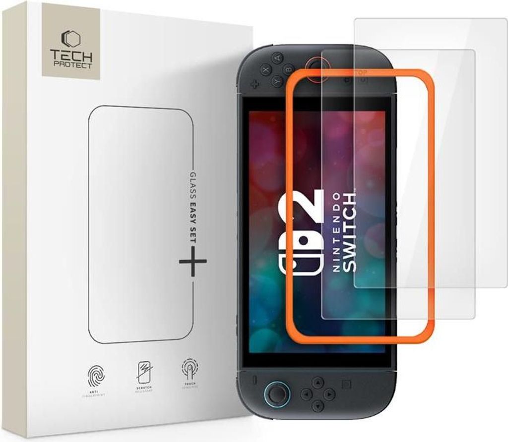 Tech-Protect Easy Set+ 2er-Pack gehärtetes Glas für Nintendo Switch 2 - Klar