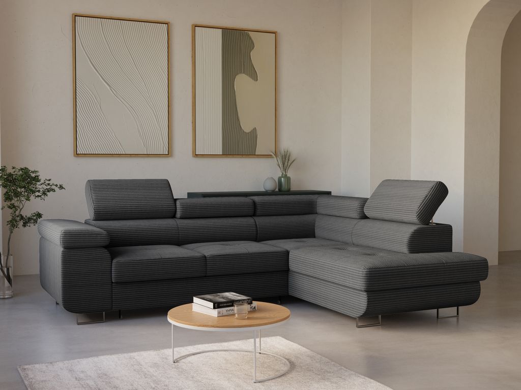 LetSit Ecksofa William L Poso Rechts Freistehendes Loungesofa Bequemes Ecksofa mit Schlaffunktion Schmutzabweisend Für Wohnzimmer Schlafzimmer Dun...