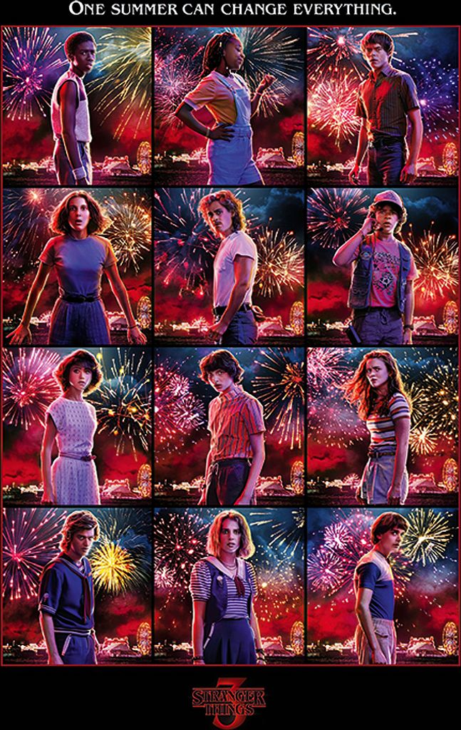 Stranger Things Poster Set Character Montage S3 61 x 91 cm Produktbild 