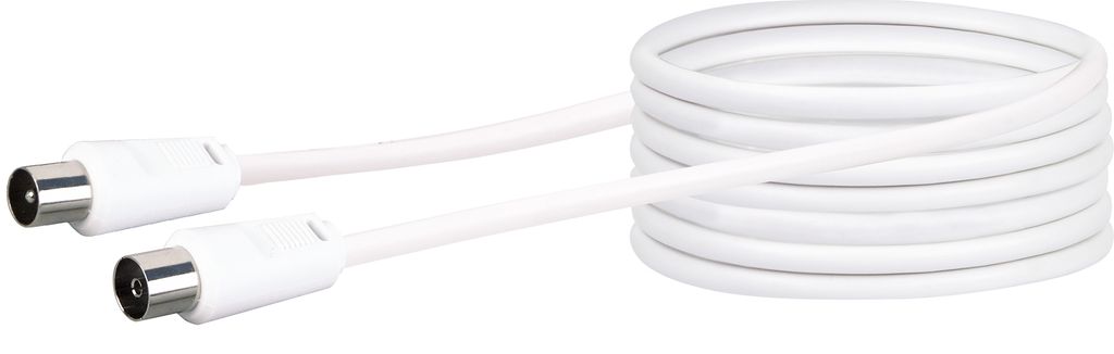 Schwaiger 7,50 m Koaxial Antennenkabel für Antenne, Receiver, TV - 1 - Zweiter Anschluss: 1 x IEC Antenna - Female - Abschirmung - Weiß