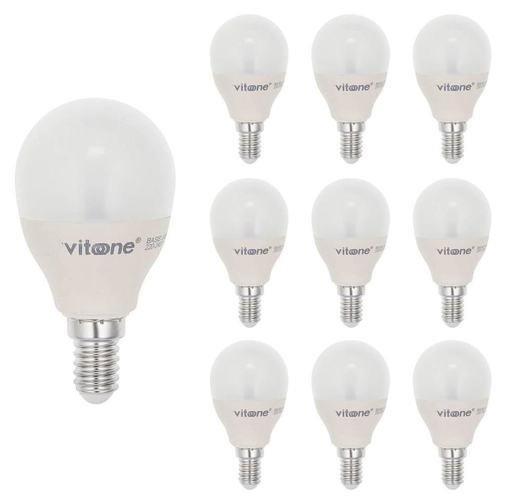 VITO LED-Lampe G45 E14 - 6,5 W (ersetzt 50 W) - 533 lm - 6400 K - 220-240 V - Ø 45 mm - Energieeffizient - 10 Stück