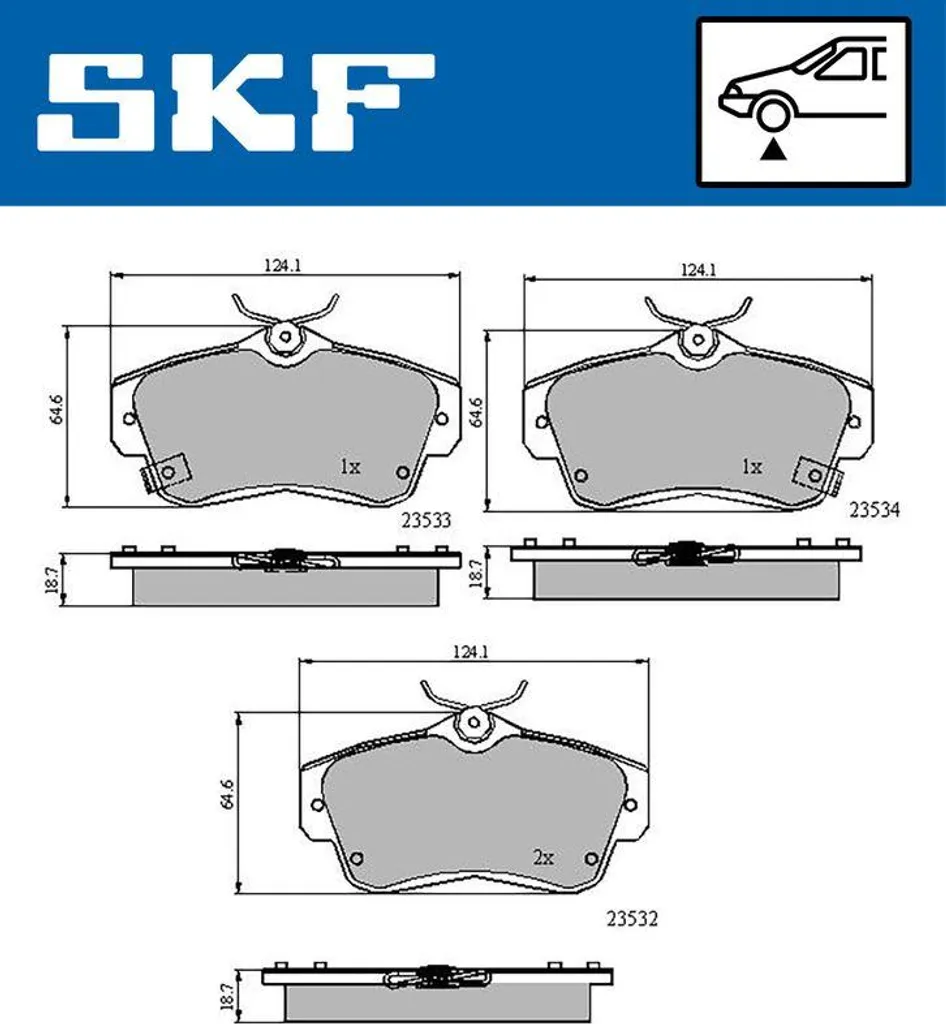 Plaquettes de Frein à Disque SKF pour PT Cruiser - Remplacement OE