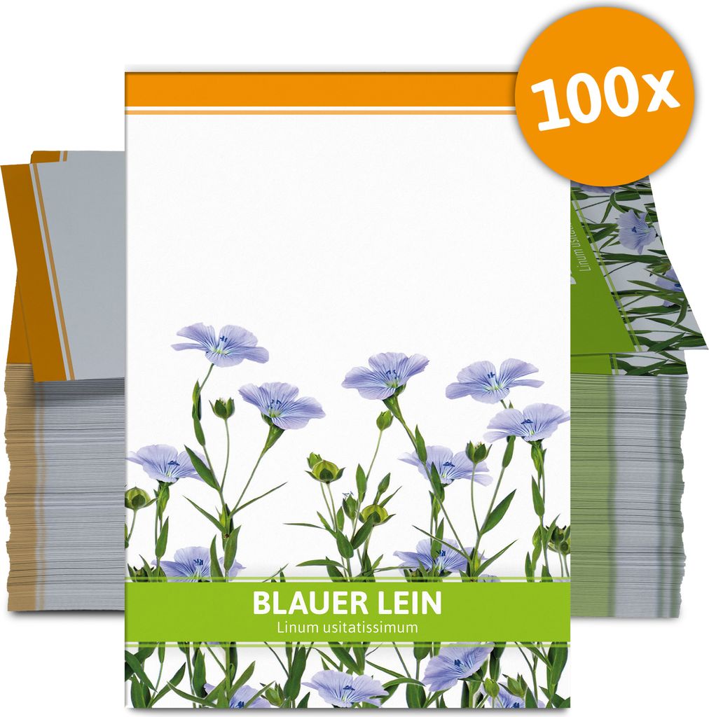 Blauer Lein für Werbezwecke (100 Tütchen) | Leinsamen von FLORTUS