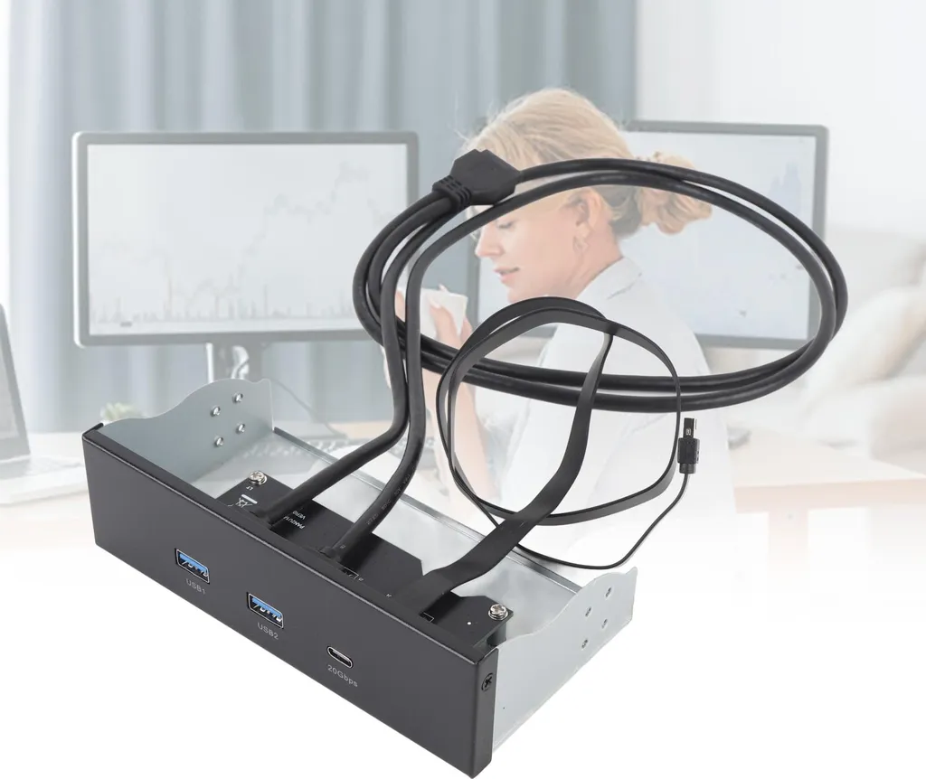 Hub USB C 20 Gbit/s Panneau Frontal GEN2x2 pour Unité Centrale 5.25" - 2
