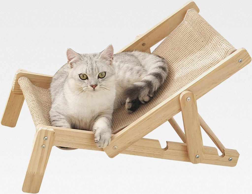 Katzenkratzmöbel Ruhesessel - Höhenverstellbare Kratzliege - Massivholz Krallenpflege-Möbel Abnehmbares Katzenzubehör Für Innen Außen Balkon ...