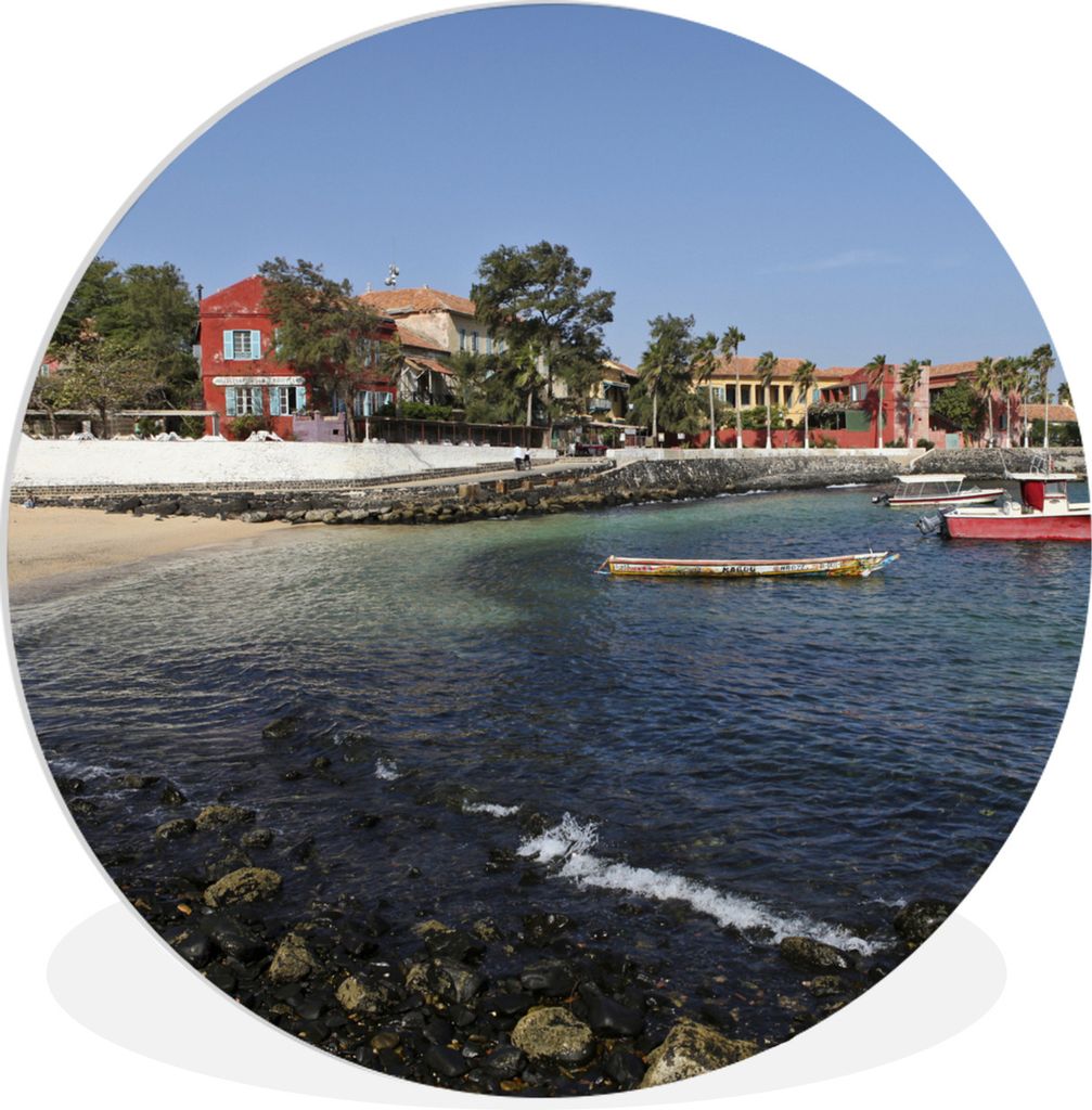 MuchoWow Rundes Wandbild - Runde Bilder Küste der afrikanischen Insel Gorée Ø 60 cm Kreis Wanddekoration Kunststoff - Wandkreis - Wandschmuck ...