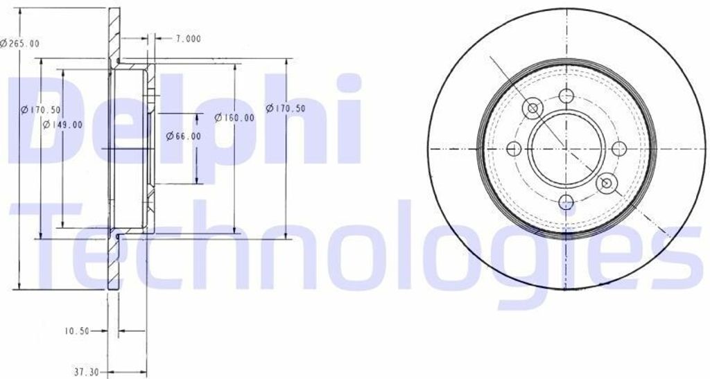 2x DELPHI Bremsscheibe BG2694 für RENAULT LAGUNA I (B56_ Produktbild 