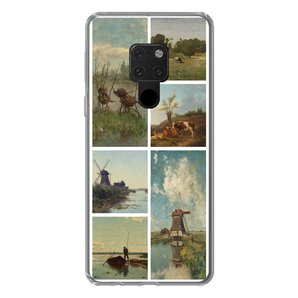 MuchoWow Handyhülle Schutzhülle Hülle für Huawei P40 Lite Kunst - Collage - Niederlande Silikon Softcase Handy Hülle - Handy