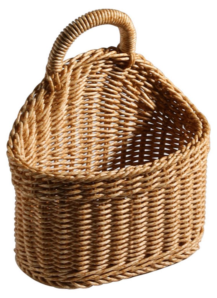 Aufbewahrungskorb, atmungsaktiv, minimalistisches Design, Hängekorb aus Kunststoff, geflochtenes Rattan für Zuhause