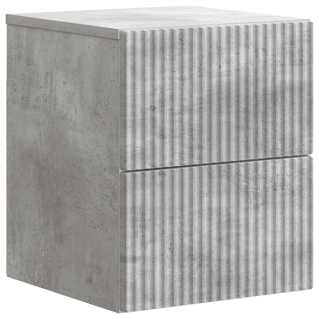 Wandmontierter Nachttisch Betongrau 33 x 34,5 x 40 cm