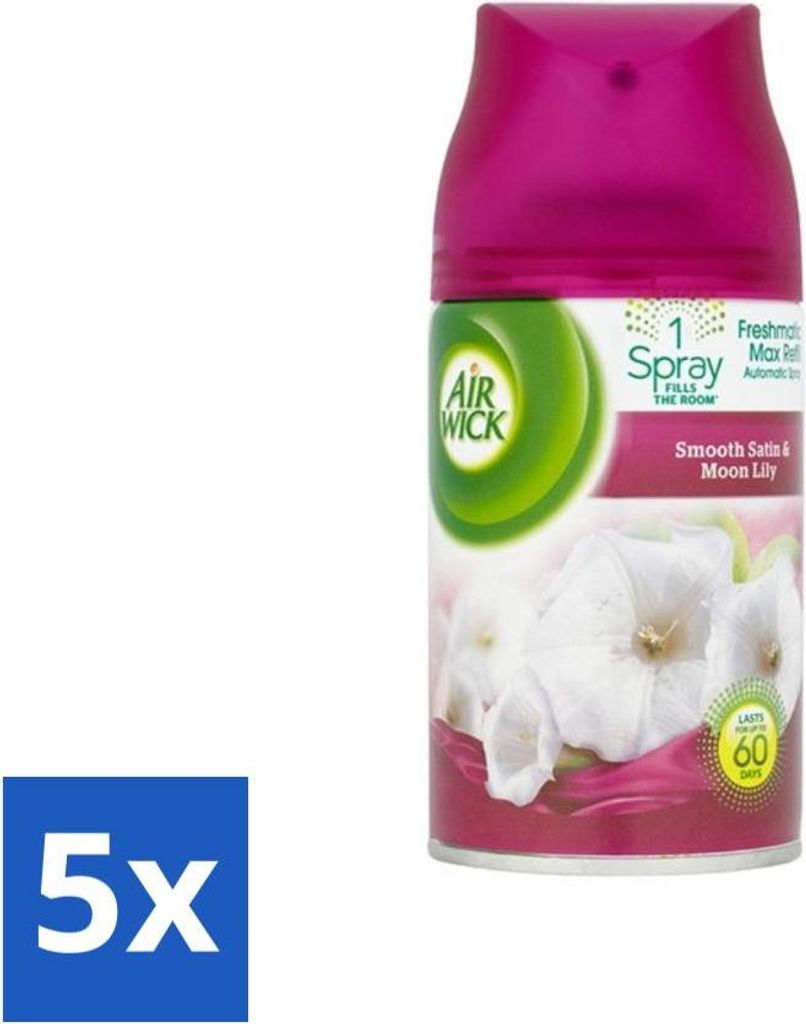 Air Wick Freshmatic - Lufterfrischer-Nachfüller - Lilie & Satin - 250 ml - Vorteilspack - 5 Stücke