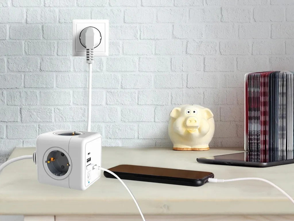 Technaxx 5004 Cube de prises blanc avec contact de protection 1 pc - 7