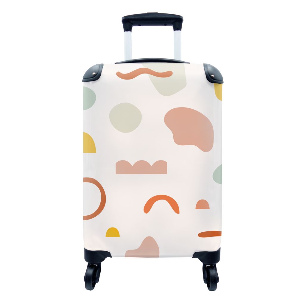 MuchoWow Koffer Handgepäck Trolley Rollkoffer Kleine Reisekoffer mit 4 Rollen - Sommer - Muster - Farben - Cabin Size < 55x40x23 cm & 55x40x20 c...