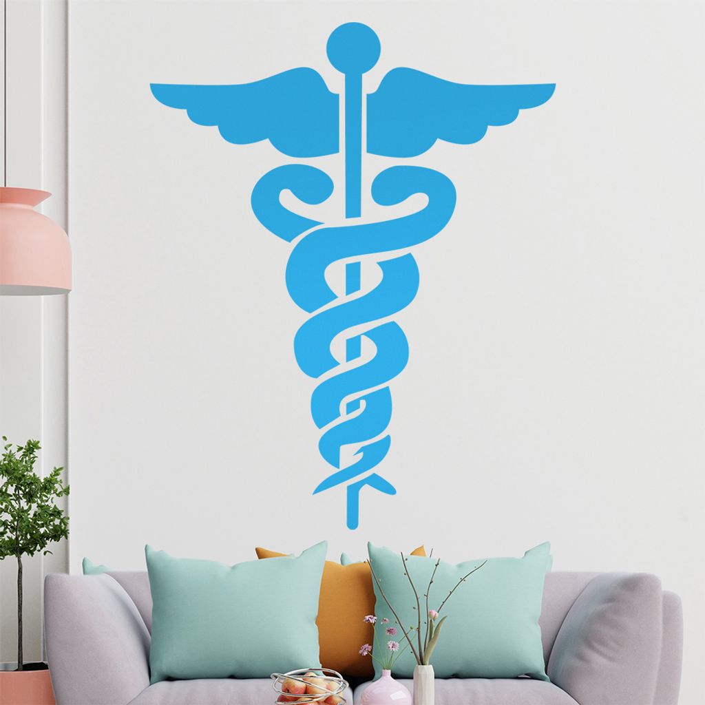 KIWISTAR Äskulapstab - Medizin Apotheke Wandtattoo in 6 Größen - Wandaufkleber Wall Sticker - Dekoration, Küche, Wohnzimmer, Schlafzimmer, Bade...