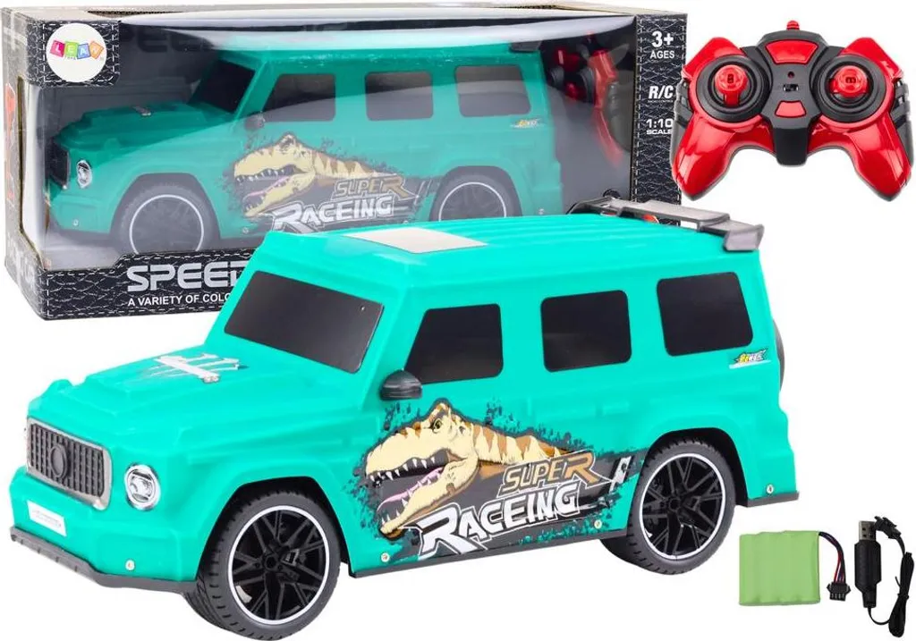 Voiture télécommandée Dinosaure 1:10 - Robuste et Facile à Piloter en Extérieur
