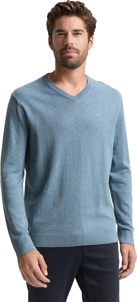 Tom Tailor 1039811 Basic Knit Pullover Mit V-ausschnitt Blau M Herren Blau M