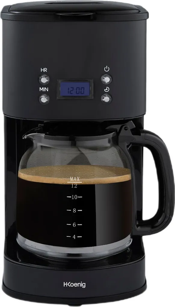 Cafetière électrique à filtre Hkoenig Black 1000W - Modèle noir élégant