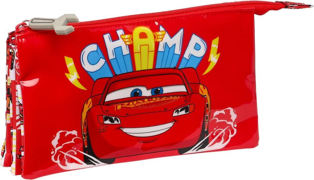Custodia tripla multiuso Cars Let's race Red White (22 x 12 Immagine del prodotto 