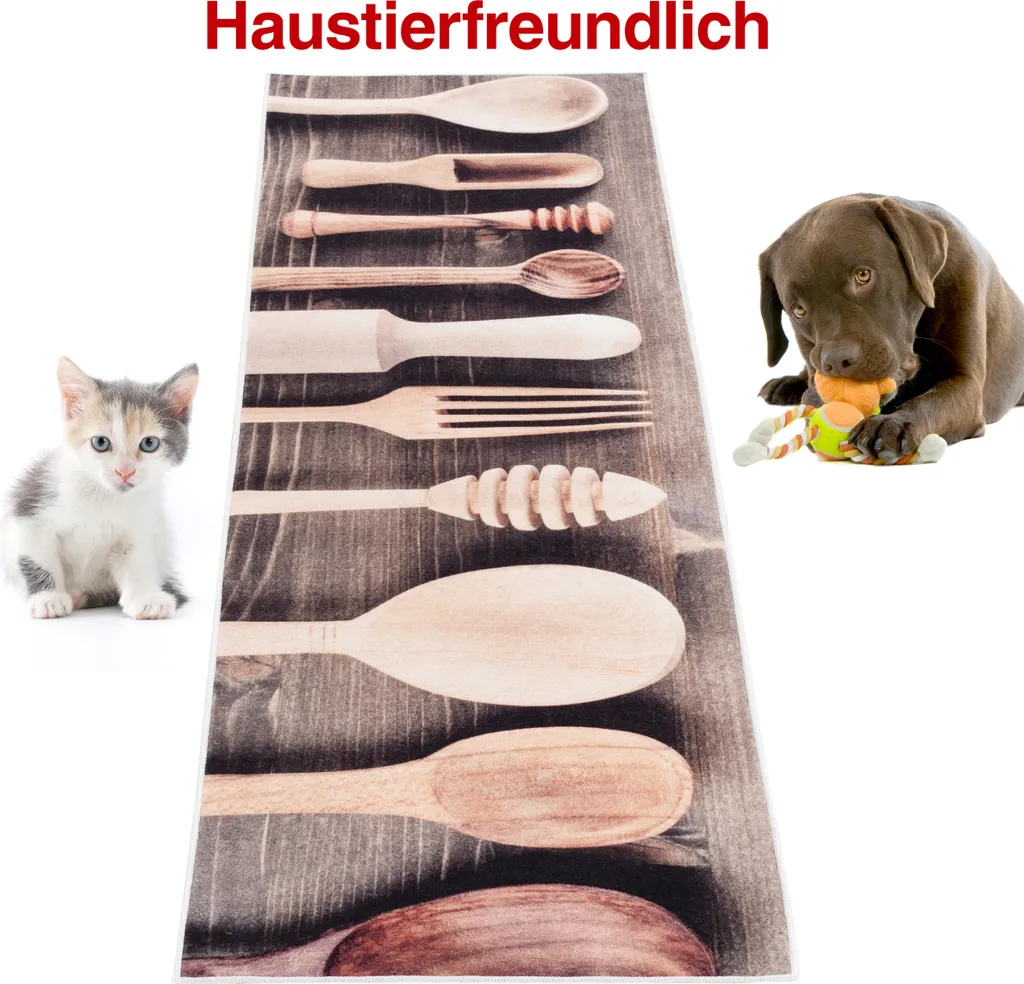 Vintage-KüchenlÃ¤ufer 60x30 Cm - Waschbar, Rutschfest & Haustierfreundlich