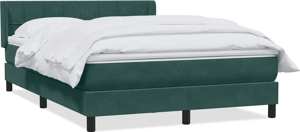 Boxspringbett mit Matratze Dunkelgrün 160x220 cm Samt