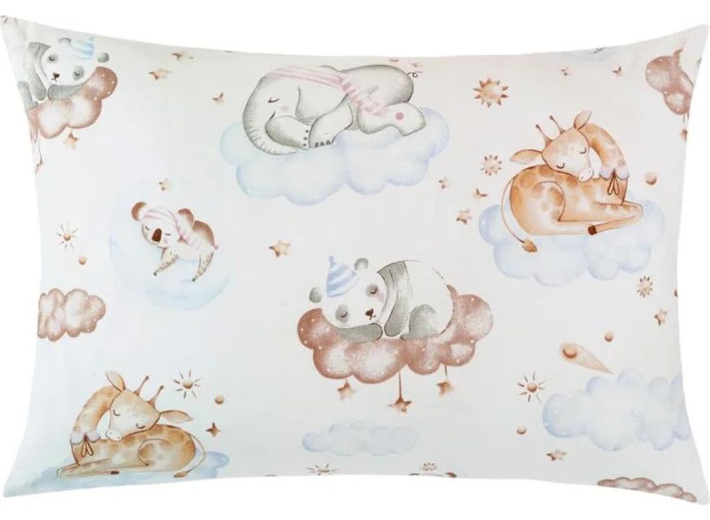 Taie d'oreiller en coton - 40x60 cm - Blanc, Beige, Bleu Image du produit 