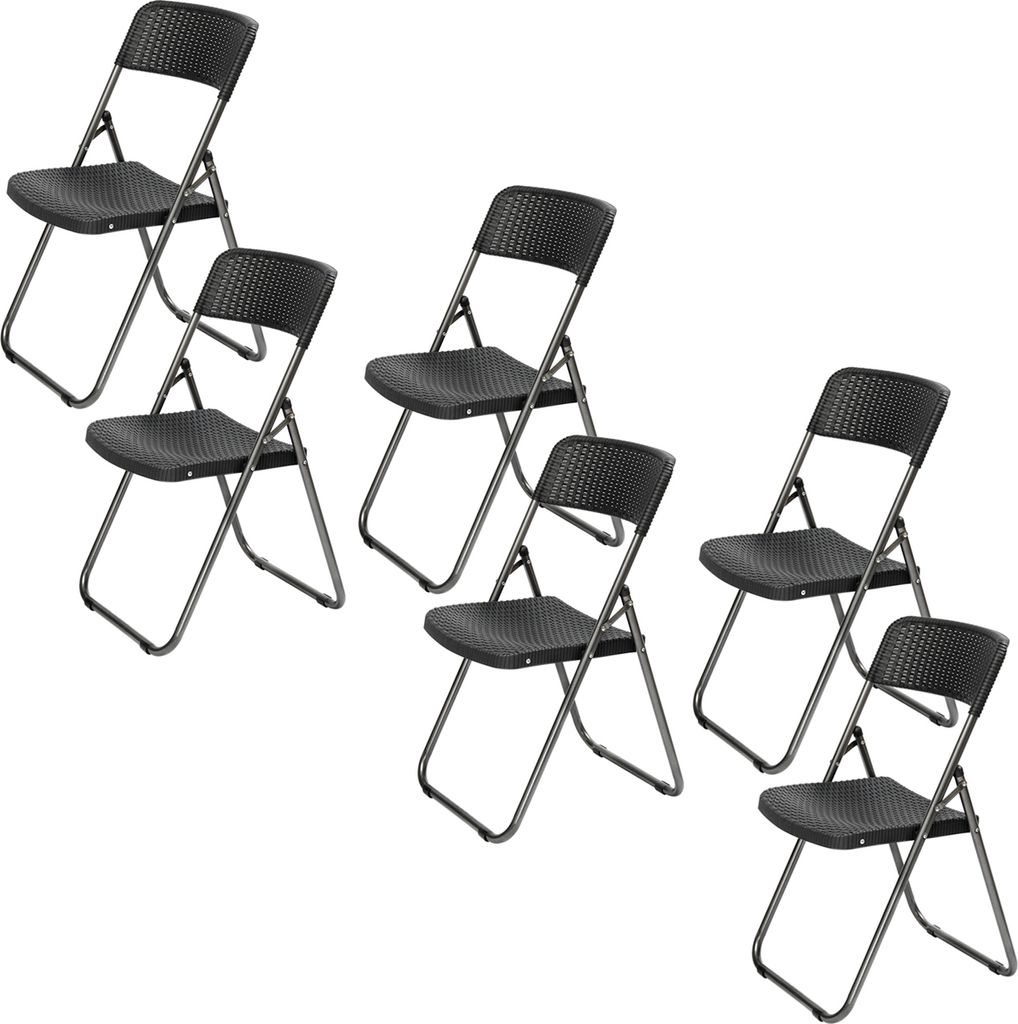 6er Set Gartenklappstühle Weiß - Stapelbar Bis 180kg Belastbar