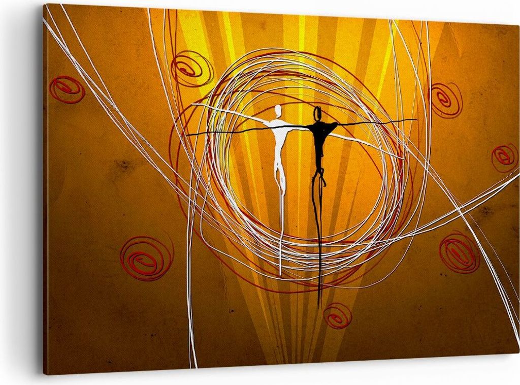 Bild auf Leinwand - Leinwandbild - Leute Tanz Linien Tapeten - 100x70cm - Wand Bild - Wanddeko - Leinwanddruck - Bilder - Kunstdruck - Wanddekorati...