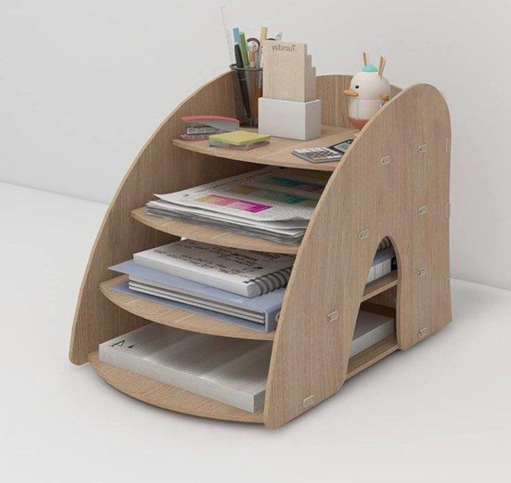 Holz Büromappe A4 Papierablage Organizer für Homeoffice