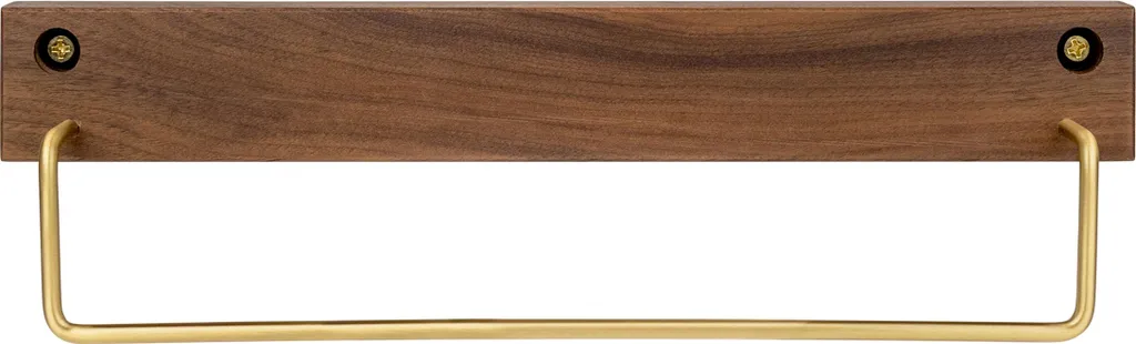 QUVIO Portasciugamani Legno e Metallo Scuro - Design Industriale Bagno