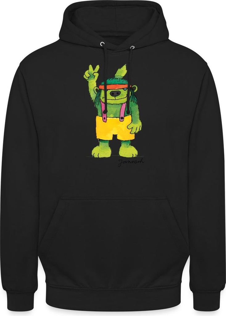 Spreadshirt Janosch Emil der Grünbar Peace Uni Hoodie, 4XL, Schwarz