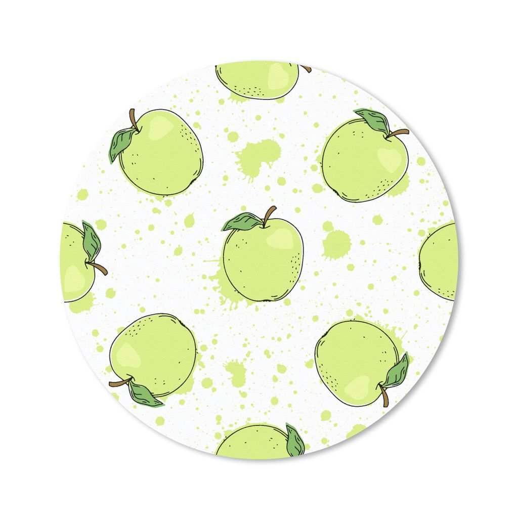MuchoWow Mauspad Mousepad Aquarell - Apfel - Grün - Muster 40x40 cm - Mousepads - Maus Mat - Pad - Mausunterlage - Schreibtisch Accessoires