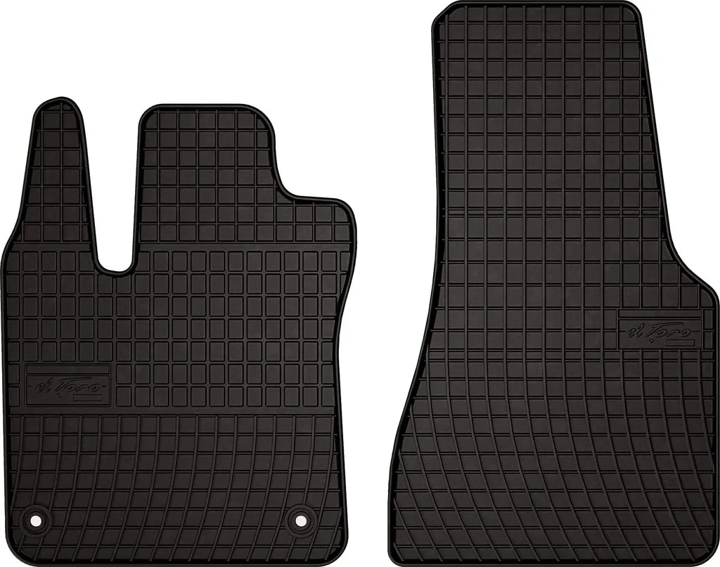 Set 2 Tappetini Auto Gomma Smart 453 (2014-20) Neri con Bottoni Fix