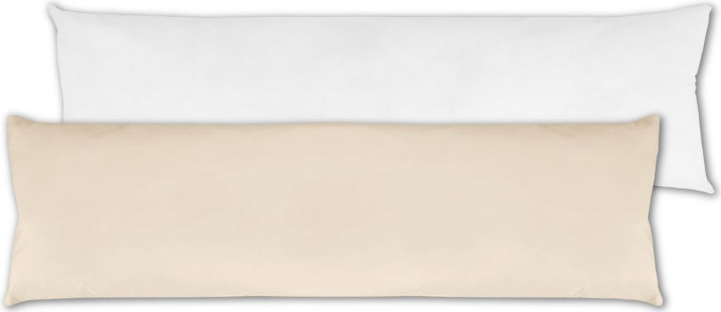 Seitenschläfer Kissenhülle Beige ca. 40x140 cm – Mikrofaser Produktbild 