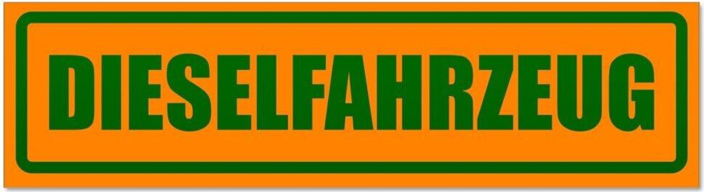 Kiwistar - Autoaufkleber - Orange - Grün - 45 x 12 cm - Dieselfahrzeug invertiert - Hinweis Aufkleber Sticker für Auto, Kfz, Fahrrad, PKW, LKW