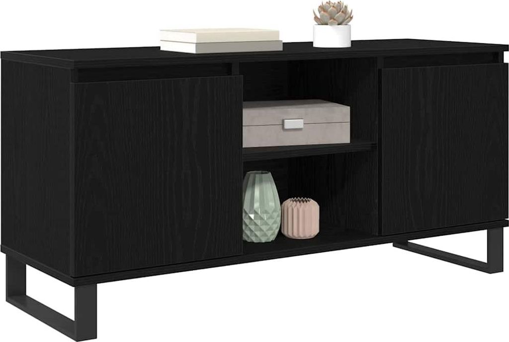 Langlebige TV-Schränk Schwarz Eichen-Optik 104 x 35 x 50cm Holzwerkstoff - Möbel333847 - TV-Schränke