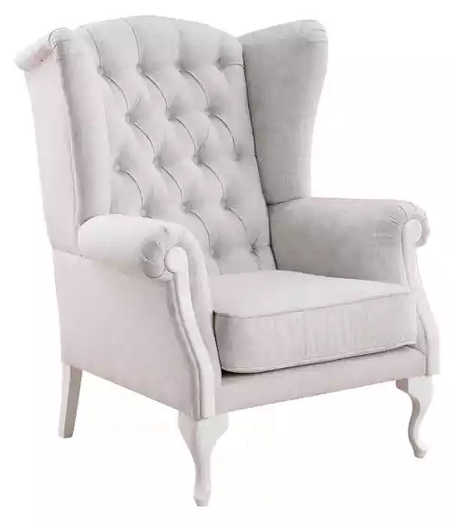 Sessel Sitz Einsitzer Design weiß Polster Wohnzimmer Möbel Fernseh Lehnstuhl