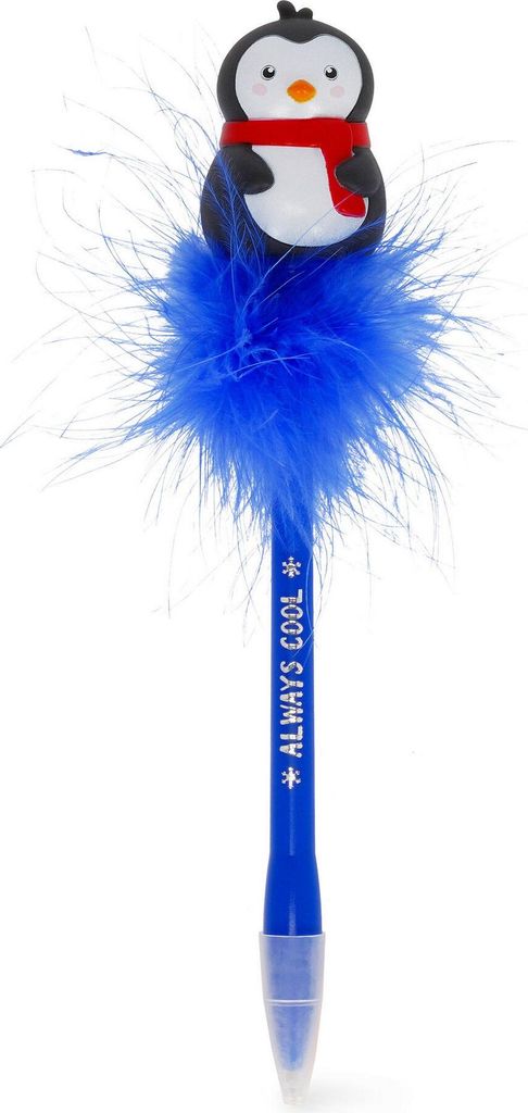 Legami - Kugelschreiber mit leuchtender Pinguin, Writing is Magic, blaue Geltinte, LED-Schreibstift - ein Stück