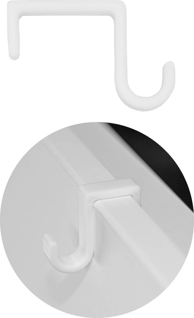 Türhaken Türklemme Türklammer Falzmaß 26 mm Türclip Türhaken Tür Kleiderhaken Universal Weiß