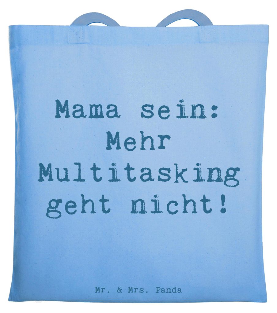 Mr. & Mrs. Panda Einkaufstasche Spruch Mama Multitasking - Sky Blue - Geschenk, Kinderbetreuung, Mutterschaft, Weihnachten, Beutel, Alltagsheldin, ...