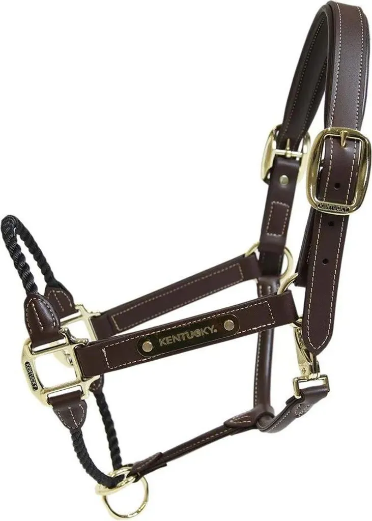 Cavezza Kentucky in Pelle Sintetica e Corda Marrone | Full e Cob