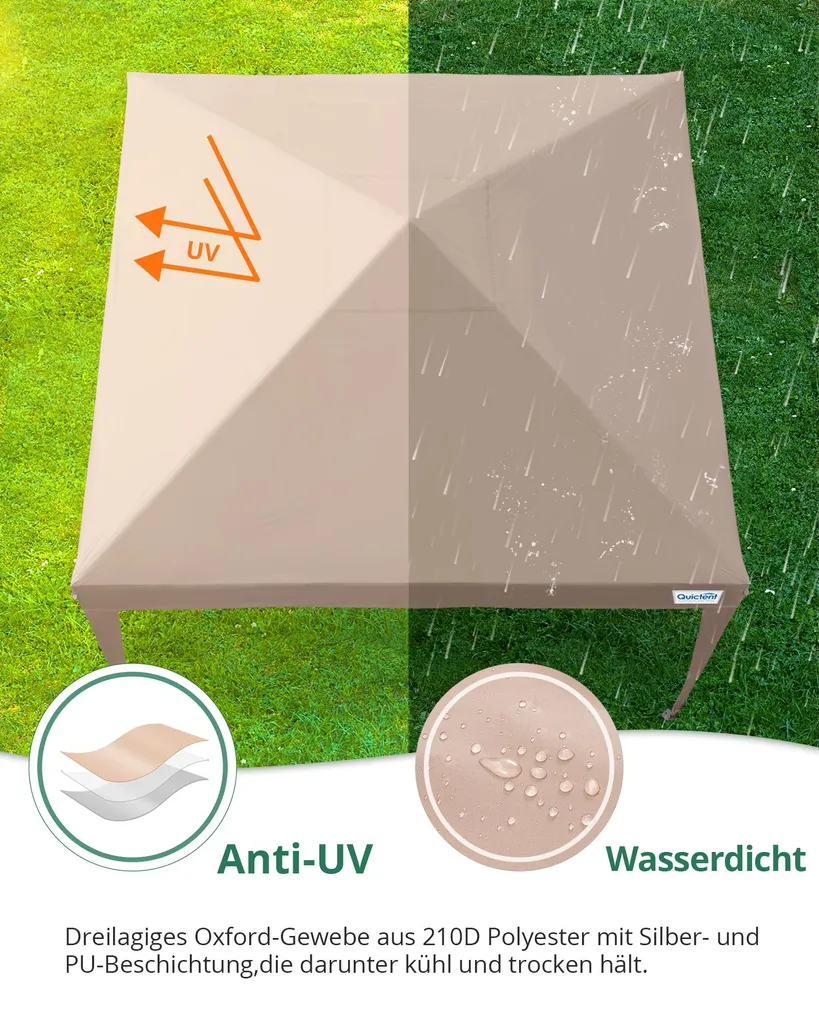 Pavillon pliable 3x3 stable et imperméable : la solution contre le vent - 9